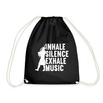 Bagpipe Bagpiper Bagpipes - Drawstring Bag - black - Front