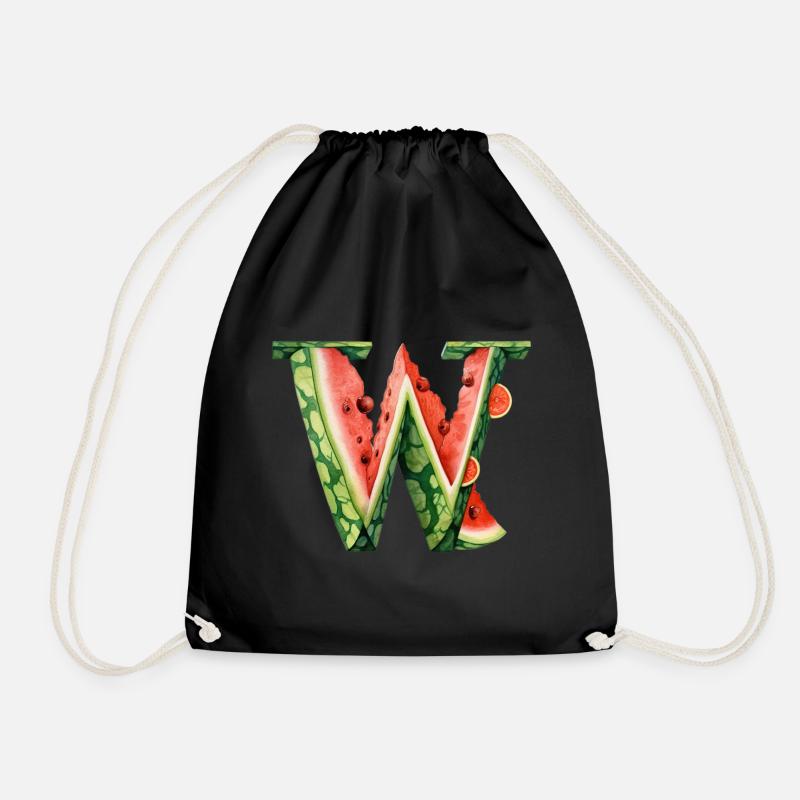 Wassermelonen Buchstabe Melonen - Turnbeutel - Schwarz