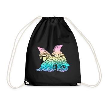 Colorful pangolin owners pangolins - Drawstring Bag - black - Front