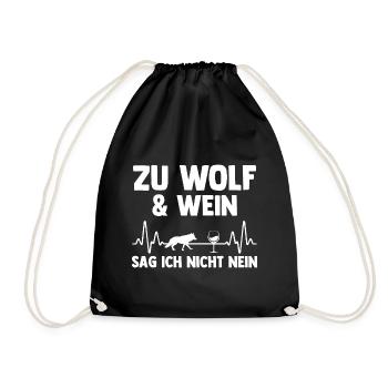 Tier Waldtier Wolf - Turnbeutel - Schwarz - Vorne