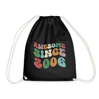 2006 Year of birth 18th birthday - Drawstring Bag - black - Front