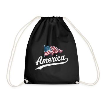 Drapeau de l’Amérique - Sac de sport léger - noir - Devant