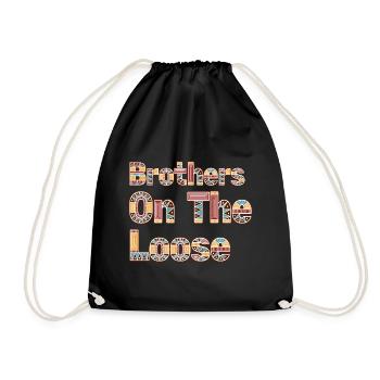 Brothers On The Loose Geschwisterreise - Turnbeutel - Schwarz - Vorne