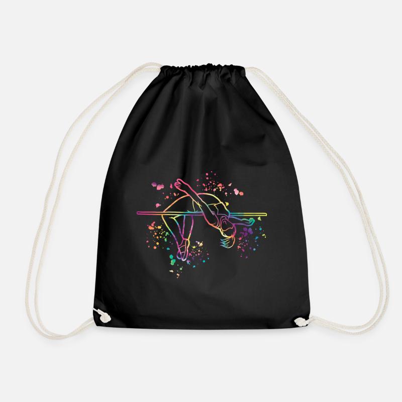Hochspringer Wasserfarben Hochsprung - Turnbeutel - Schwarz