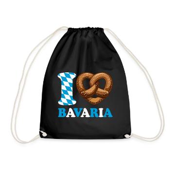 J’aime le bretzel de Bavière - Coeur - Dire - Sac de sport léger - noir - Devant