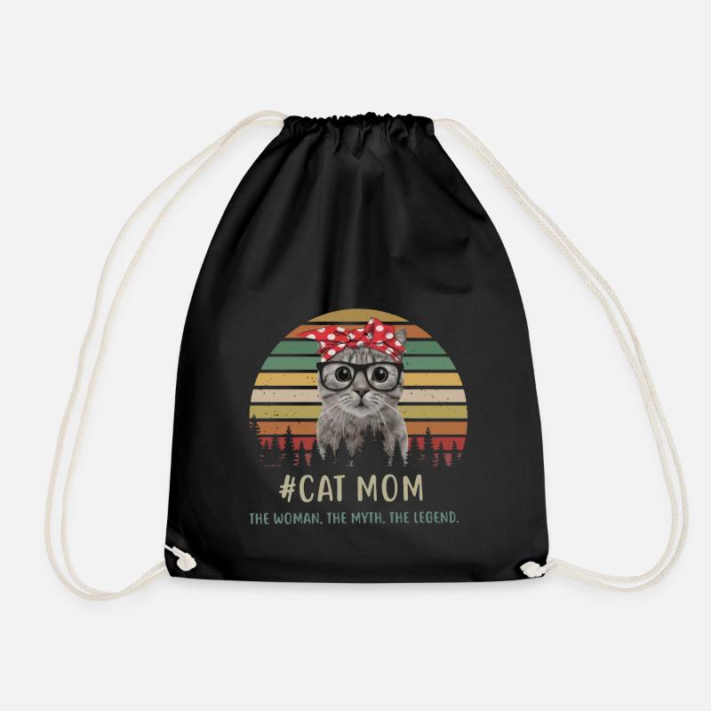 cat mom - Turnbeutel - Schwarz