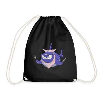 Requin très affamé - Sac de sport léger - noir - Devant