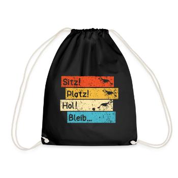 Sitz Platz Hol Bleib deutscher Schäferhund - Turnbeutel - Schwarz - Vorne