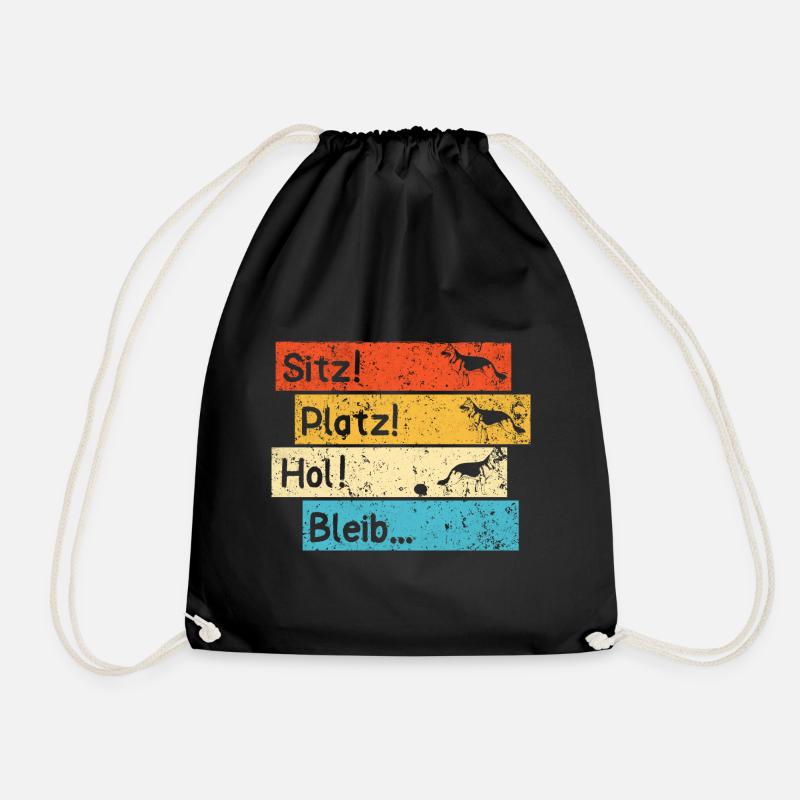 Sitz Platz Hol Bleib deutscher Schäferhund - Turnbeutel - Schwarz