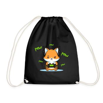 Pew Pew Pew Fuchs - Turnbeutel - Schwarz - Vorne