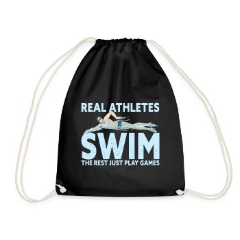 De vrais athlètes nagent drôle natation Swimer - Sac de sport léger - noir - Devant