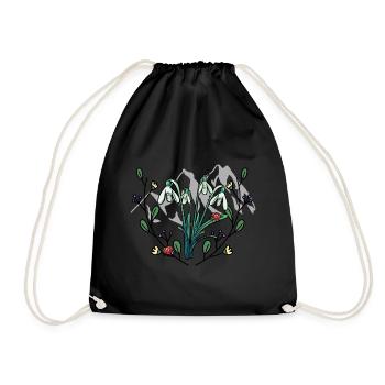 Spring Nature Mountains Mountain Flowers Tyrol Swiss - Drawstring Bag - black - Front