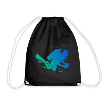 Diver Scuba Diver Scuba Taucher Free Dive - Turnbeutel - Schwarz - Vorne
