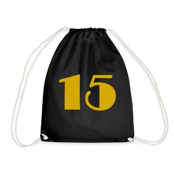 15. 15 YEARS. 15th ANNIVERSARY. 15 YEAR ANNIVERSARY. - Drawstring Bag - black - Front