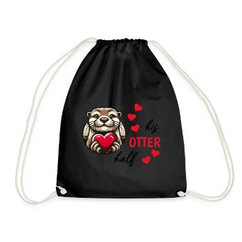 Otter half liebe geschenk - Turnbeutel - Schwarz - Vorne
