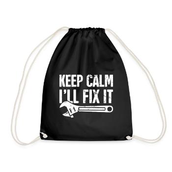 Mechanic Keep Calm I'll Fix It - Drawstring Bag - black - Front