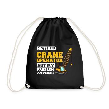 Crane Operator Construction Worker Crane Tower Training - Drawstring Bag - black - Front