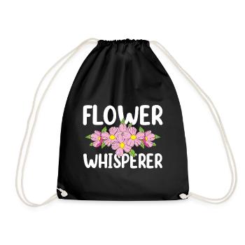 Chuchoteur de fleurs Drôle de jardinier fleuriste - Sac de sport léger - noir - Devant