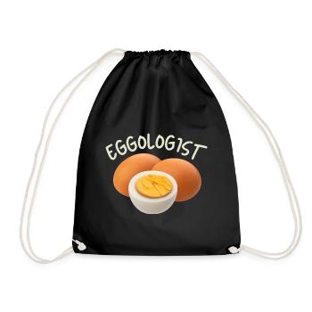 Egg, eggs, funny saying - Drawstring Bag - black - Front