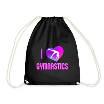 Ich liebe Turnen, Turnerin; Gymnastics - Gymnast - Turnbeutel - Schwarz - Vorne