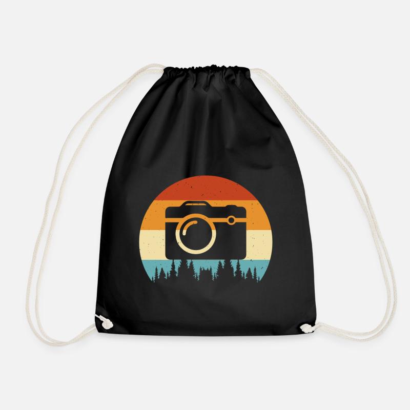 Camera - Drawstring Bag - black