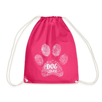 dog lover - Drawstring Bag - fuchsia - Front