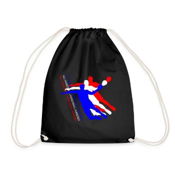Handball Dreifach Silhouette - Turnbeutel - Schwarz - Vorne