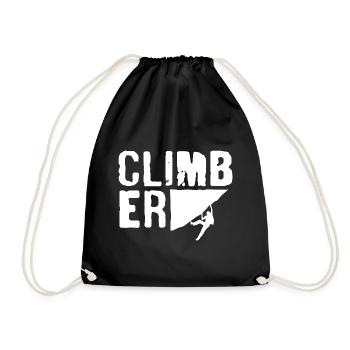 Climber Hobby Rock Climbing Climbing Mountaineering - Drawstring Bag - black - Front