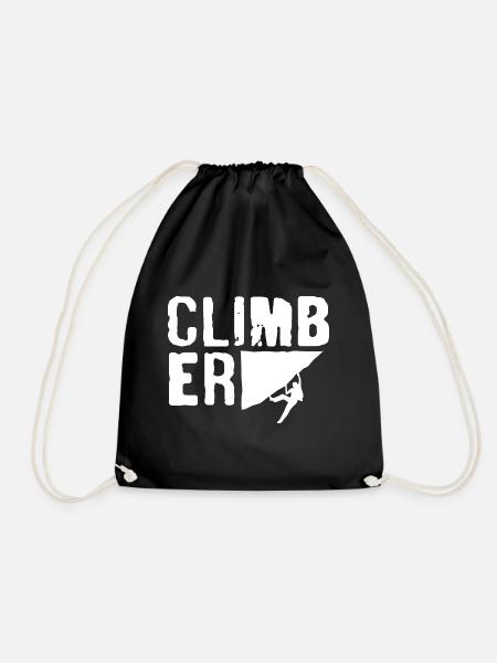 Climber Hobby Rock Climbing Climbing Mountaineering - Drawstring Bag - black