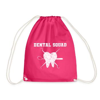 Dentist Dental Assistant Practice Teeth I Gift - Drawstring Bag - fuchsia - Front
