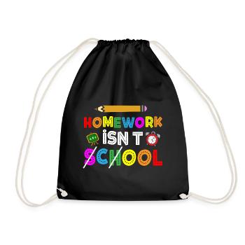 Homework Isn't School Cool School - Drawstring Bag - black - Front