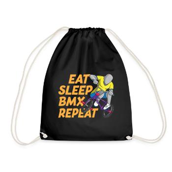 Eat Sleep BMX Repeat Funny BMX - Drawstring Bag - black - Front