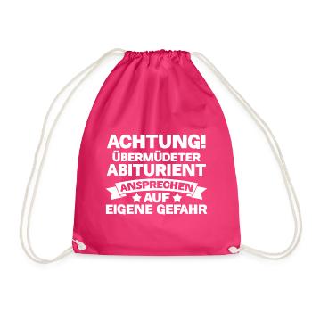 Abiturient Abifeier Abi Abitur - Turnbeutel - Fuchsia - Vorne