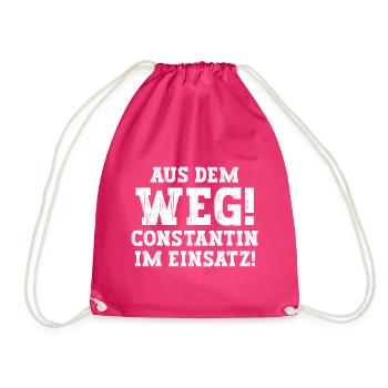 Constantin Lustiger Spruch Vorname Name Constantin - Turnbeutel - Fuchsia - Vorne