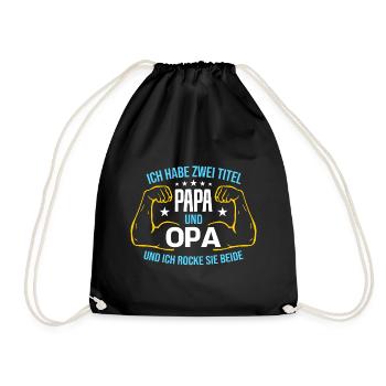 Papa Opa Vatertag Geschenk Weihnachten Funshirt - Turnbeutel - Schwarz - Vorne
