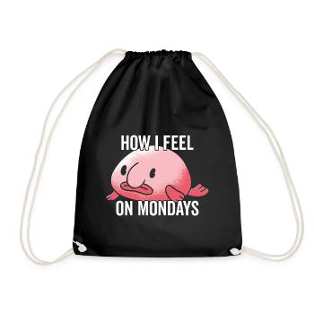 Comment je me sens le lundi Propriétaire de Blobfish - Sac de sport léger - noir - Devant