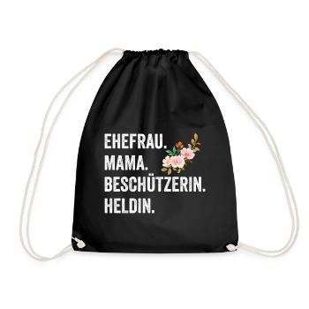 Ehefrau Mutter Mama - Turnbeutel - Schwarz - Vorne