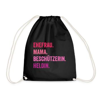 Ehefrau Mutter Mama - Turnbeutel - Schwarz - Vorne