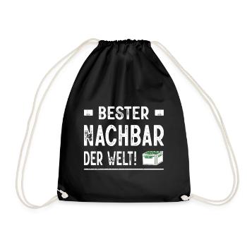Bester Nachbar Der Welt Auf Gute Nachbarschaft - Turnbeutel - Schwarz - Vorne