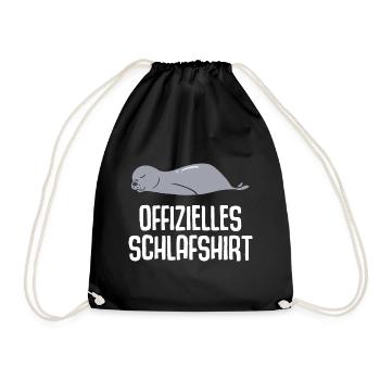Offizelles Schlafshirt Faultier - Turnbeutel - Schwarz - Vorne