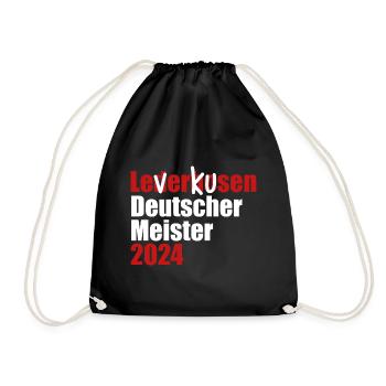 Leverkusen - Deutscher Meister 2024 - Turnbeutel - Schwarz - Vorne