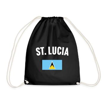 St Lucia Flag - Drawstring Bag - black - Front