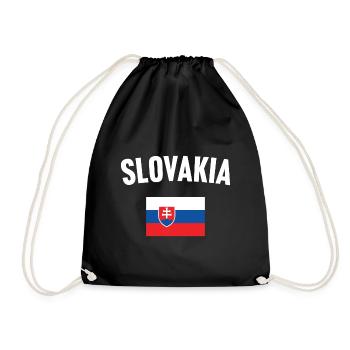 Slovakia Flag - Drawstring Bag - black - Front