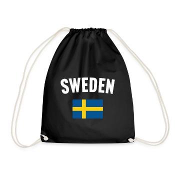 Schweden Flagge - Turnbeutel - Schwarz - Vorne