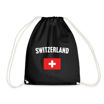 Schweiz Flagge - Turnbeutel - Schwarz - Vorne