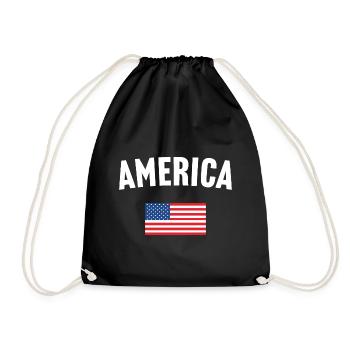 Drapeau de l’Amérique - Sac de sport léger - noir - Devant