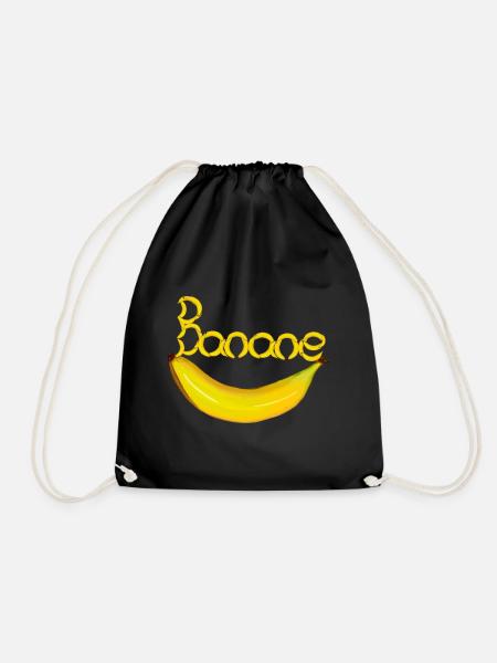 Banana Banana Fruit Fruit Fruits - Drawstring Bag - black