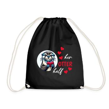 Otter half liebe geschenk - Turnbeutel - Schwarz - Vorne
