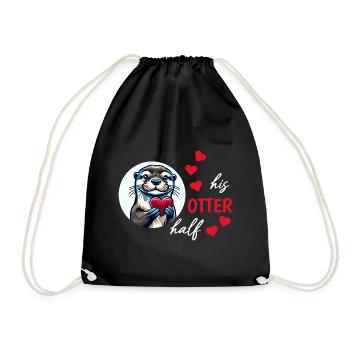 Otter half liebe geschenk - Turnbeutel - Schwarz - Vorne