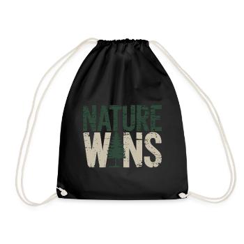 Nature Wins – Statement for Environmentalists - Drawstring Bag - black - Front